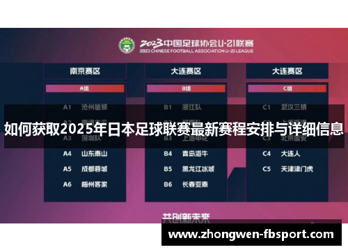 如何获取2025年日本足球联赛最新赛程安排与详细信息